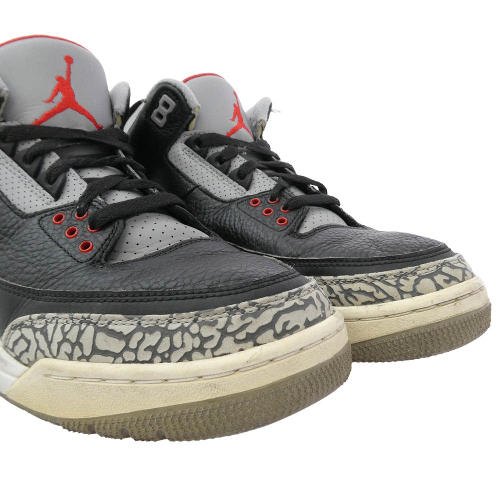 NIKE AIR JORDAN ナイキ ジョーダン 854262-001 Air Jordan 3 Retro OG AJ3 Black Cement エアジョーダン レトロ ブラックセメント スニーカー マルチカラー系 ブラック系 グレー系 27.5cm【中古】