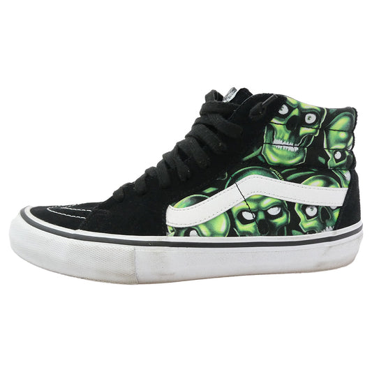 Supreme シュプリーム 18SS × VANS バンズ Skull Pile SK8-Hi スカル パイル スケート ハイカット スニーカー ブラック系 26cm【中古】