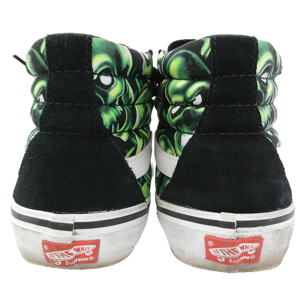 Supreme シュプリーム 18SS × VANS バンズ Skull Pile SK8-Hi スカル パイル スケート ハイカット スニーカー ブラック系 26cm【中古】