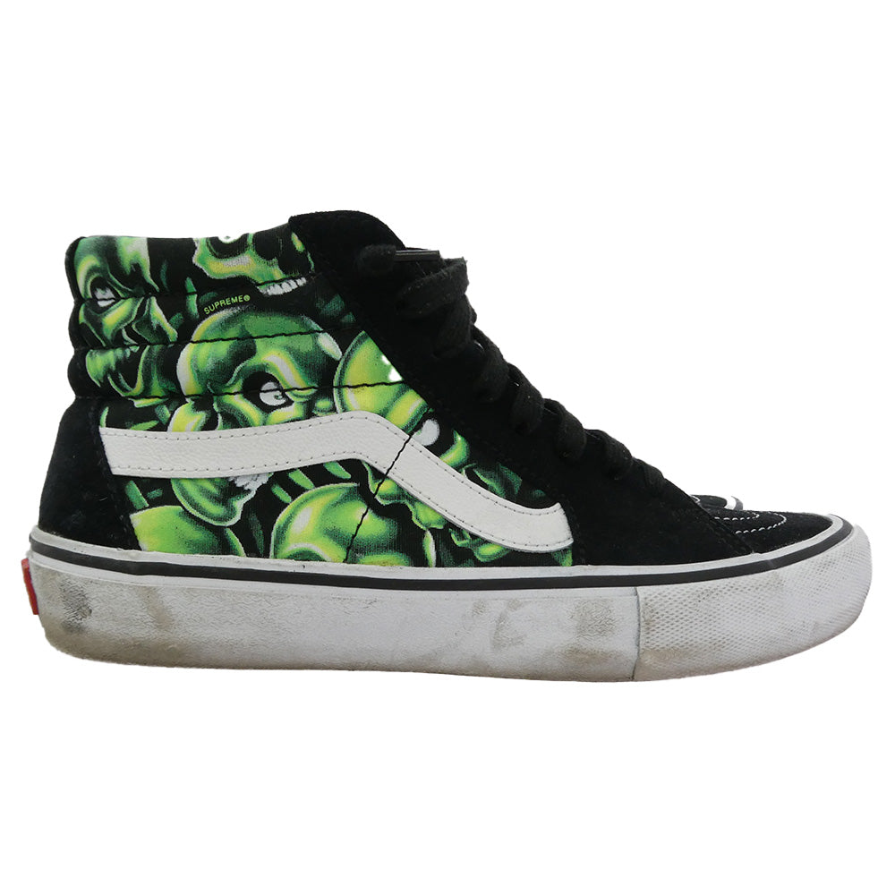 Supreme シュプリーム 18SS × VANS バンズ Skull Pile SK8-Hi スカル パイル スケート ハイカット スニーカー ブラック系 26cm【中古】