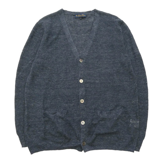 Brooks Brothers ブルックスブラザーズ リネン メランジ Vネック カーディガン ダークネイビー系 L【中古】