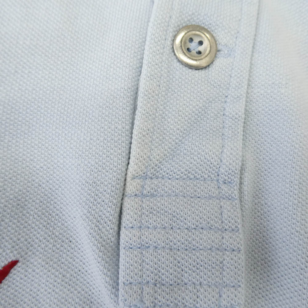 POLO RALPH LAUREN ポロ・ラルフローレン HAWAII スーベニア刺繍 半袖 ポロシャツ ライトブルー系 L【中古】