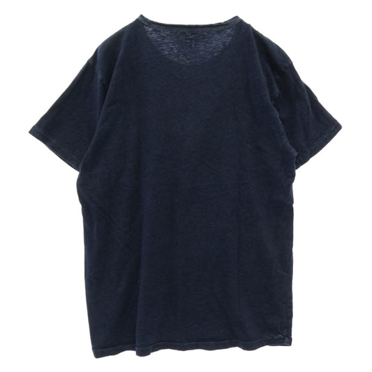 RRL ダブルアールエル INDIGO GRAPHIC T-SHIRTS インディゴ グラフィック プリント Tシャツ ネイビー系 L【中古】