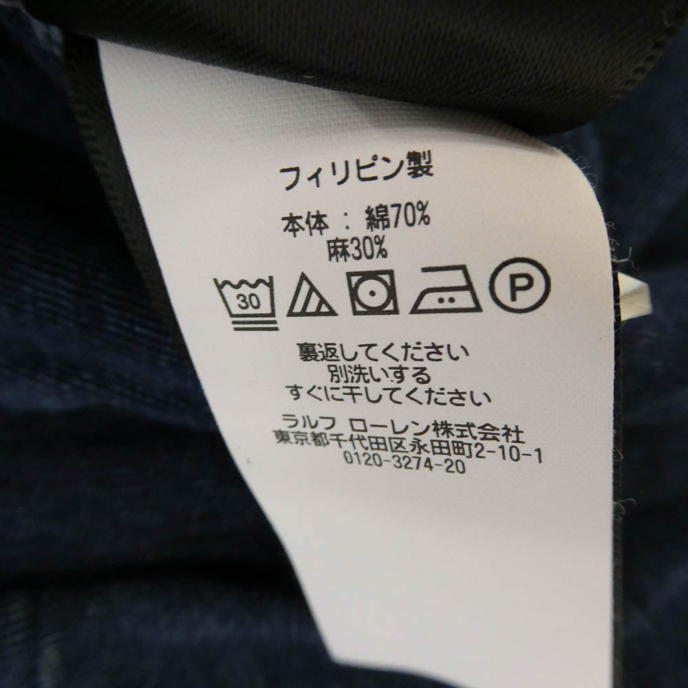 RRL ダブルアールエル INDIGO GRAPHIC T-SHIRTS インディゴ グラフィック プリント Tシャツ ネイビー系 L【中古】