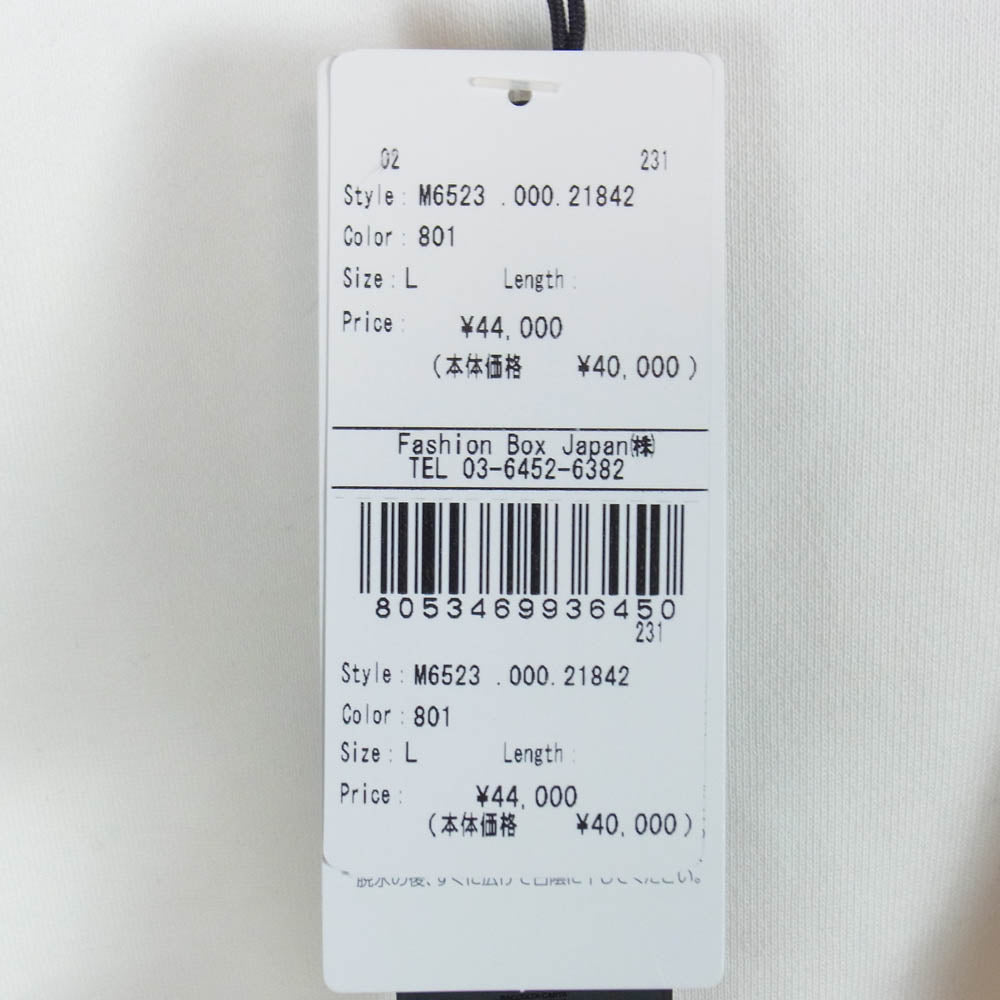 リプレイ M6523.000.21842 Hooded Sweatshirt Biker Patch スウェット フーディ プルオーバー パーカー ホワイト系 L【新古品】【未使用】【中古】