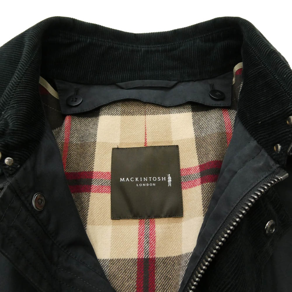Mackintosh マッキントッシュ G1F20-210-09 ウールライナー付き 裏地チェック柄 襟コーデュロイ ジャケット ブラック系 L【中古】
