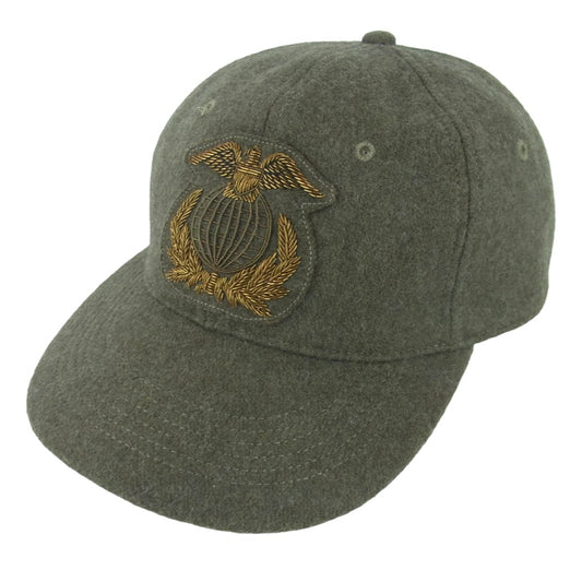 RRL ダブルアールエル Fitted Wool-Blend Ball Cap ウール ブレンド ベースボール キャップ カーキ系 オリーブドラブ系 L 61cm【中古】