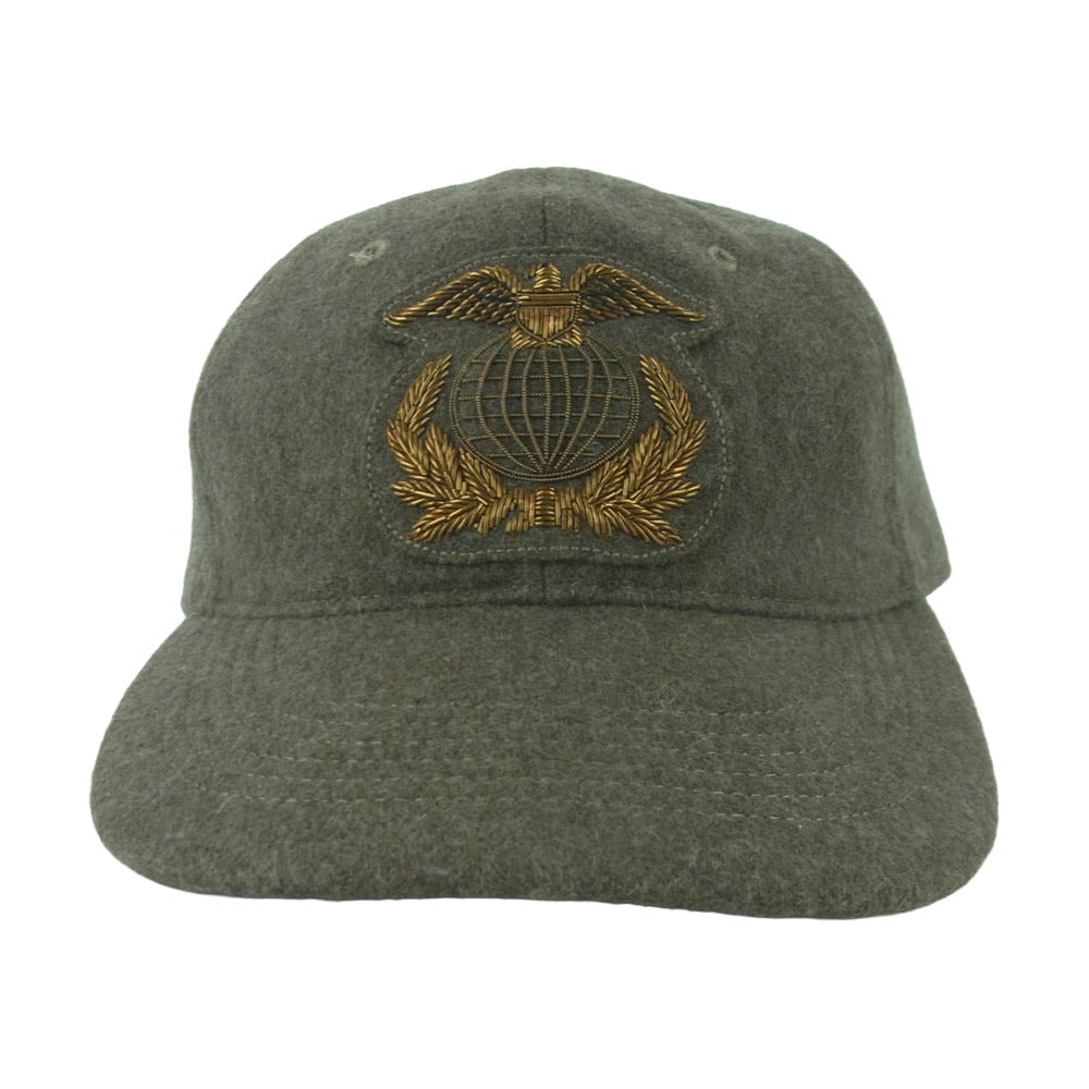 RRL ダブルアールエル Fitted Wool-Blend Ball Cap ウール ブレンド ベースボール キャップ カーキ系 オリーブドラブ系 L 61cm【中古】