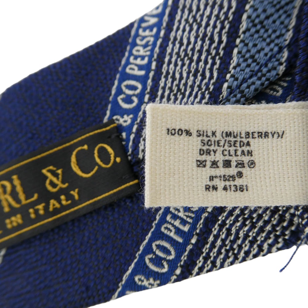 RRL ダブルアールエル イタリア製 シルク レジメンタル ネクタイ ブルー系【中古】 RRL ダブルアールエル イタリア製 シルク レジメンタル ネクタイ