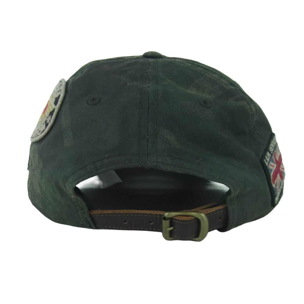 POLO RALPH LAUREN ポロ・ラルフローレン Oil cloth Long Bill cap オイルクロス ロングビル カモ柄 キャップ グリーン系 カーキ系 58cm【中古】