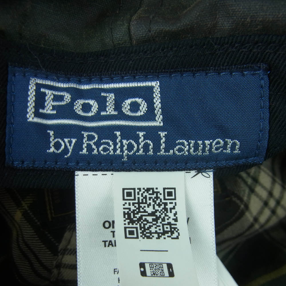 POLO RALPH LAUREN ポロ・ラルフローレン Oil cloth Long Bill cap オイルクロス ロングビル カモ柄 キャップ グリーン系 カーキ系 58cm【中古】
