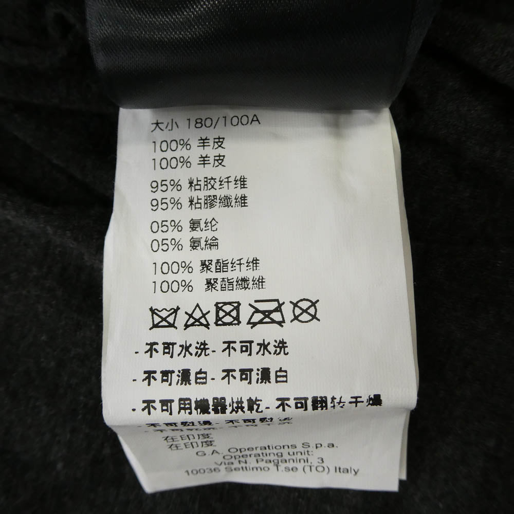 ARMANI COLLEZIONI アルマーニコレッツォーニ 襟ボア 中綿 シープレザー フィールドジャケット ハーフコート ブラック系 50【中古】