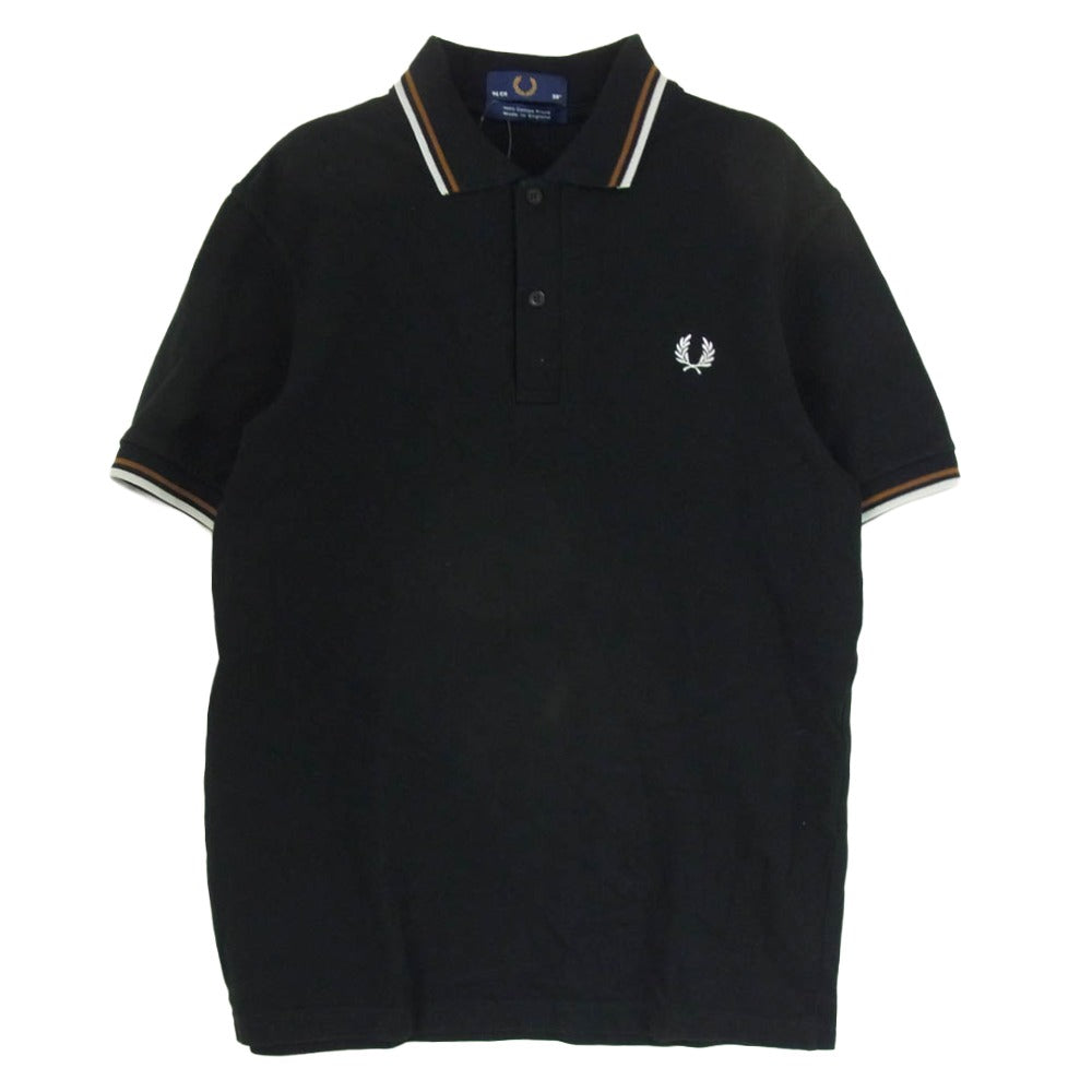 FRED PERRY フレッドペリー M12N TWIN TIPPED FP SHIRT ライン ポロシャツ 半袖シャツ ブラック系 38【中古】