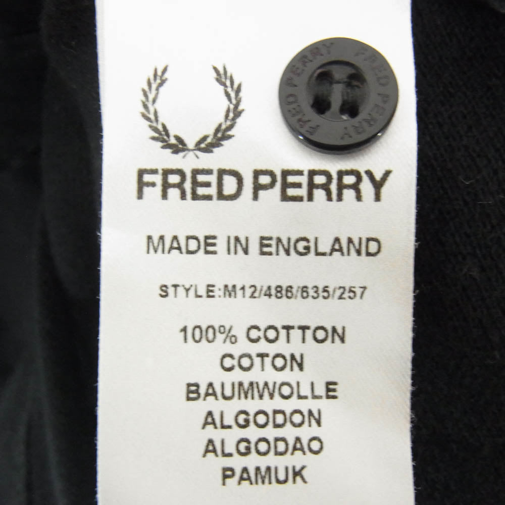 FRED PERRY フレッドペリー M12N TWIN TIPPED FP SHIRT ライン ポロシャツ 半袖シャツ ブラック系 38【中古】