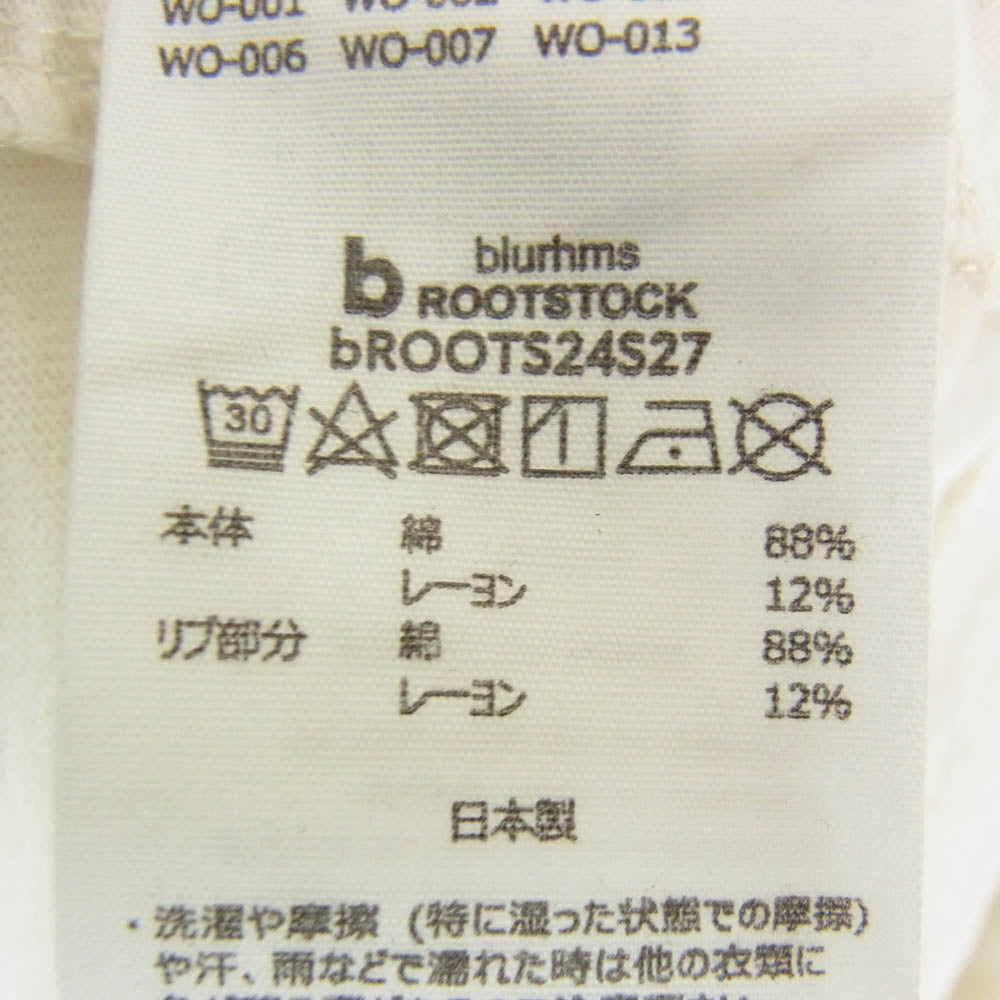 blurhms ブラームス 24SS bROOTS24S27 ROOTSTOCK ルーツストック 半袖Tシャツ プリントTシャツ オフホワイト系 3【中古】