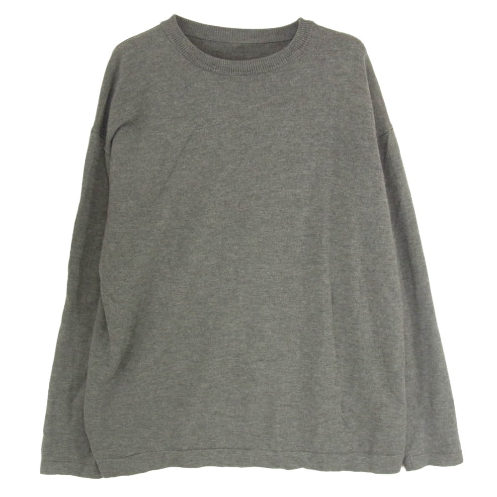 crepuscule クレプスキュール 1603-004 wool crewneck L/S クルーネック ニット ハイゲージ セーター グレー系 2【中古】