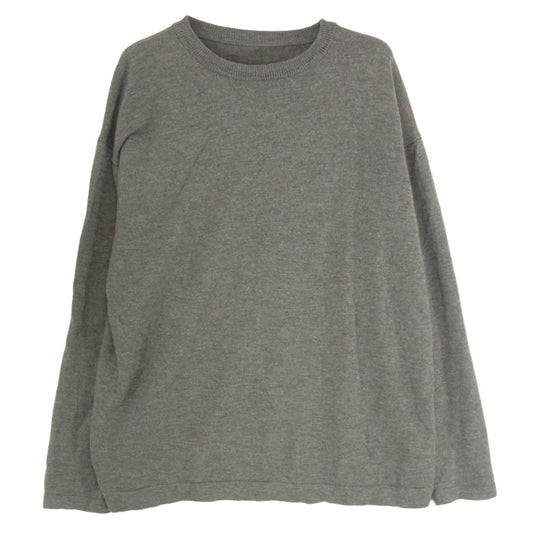 crepuscule クレプスキュール 1603-004 wool crewneck L/S クルーネック ニット ハイゲージ セーター グレー系 2【中古】