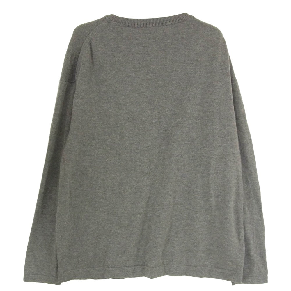 crepuscule クレプスキュール 1603-004 wool crewneck L/S クルーネック ニット ハイゲージ セーター グレー系 2【中古】