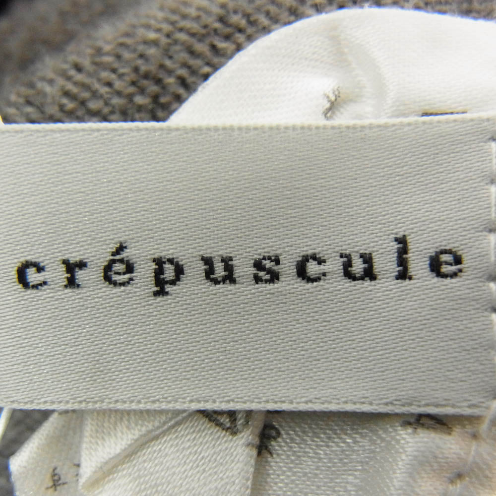 crepuscule クレプスキュール 1603-004 wool crewneck L/S クルーネック ニット ハイゲージ セーター グレー系 2【中古】