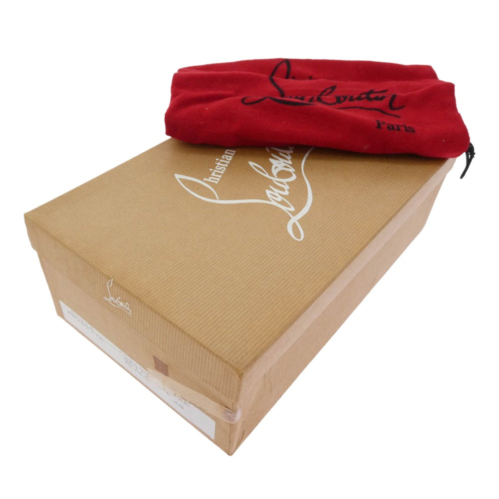 Christian Louboutin クリスチャンルブタン BRIGITTE ブリジット レースアップ ウェッジソール ヒール ベージュ系 38【中古】