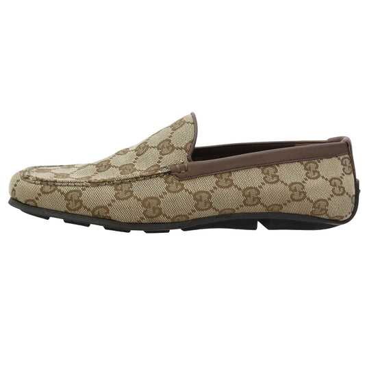 GUCCI グッチ 91003 GGキャンバス ドライビングシューズ ローファー スリッポン ブラウン系 38【中古】