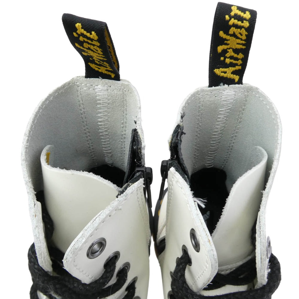 Dr.Martens ドクターマーチン GT11X JADON 3 ジェイドン 8ホール レザー レースアップ ブーツ ホワイト系 ブラック系 イエロー系 UK5【美品】【中古】