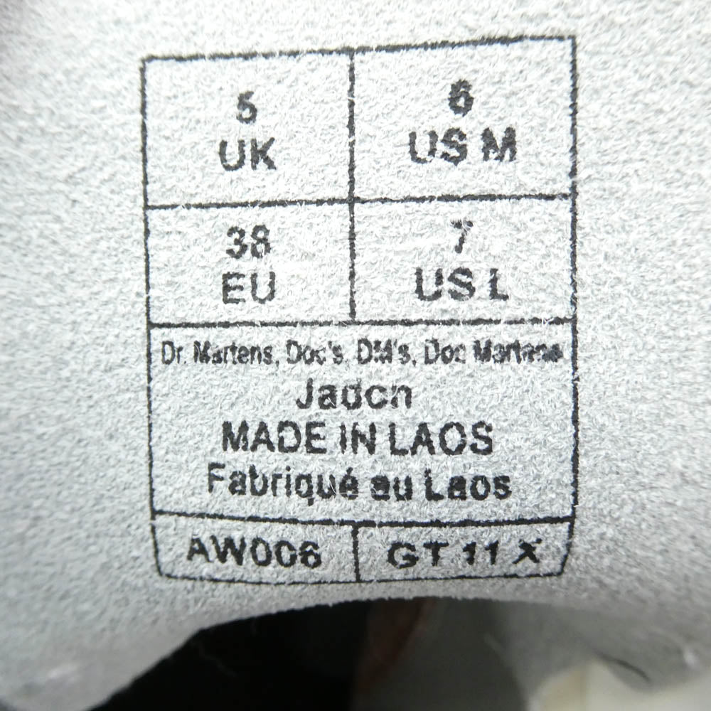 Dr.Martens ドクターマーチン GT11X JADON 3 ジェイドン 8ホール レザー レースアップ ブーツ ホワイト系 ブラック系 イエロー系 UK5【美品】【中古】