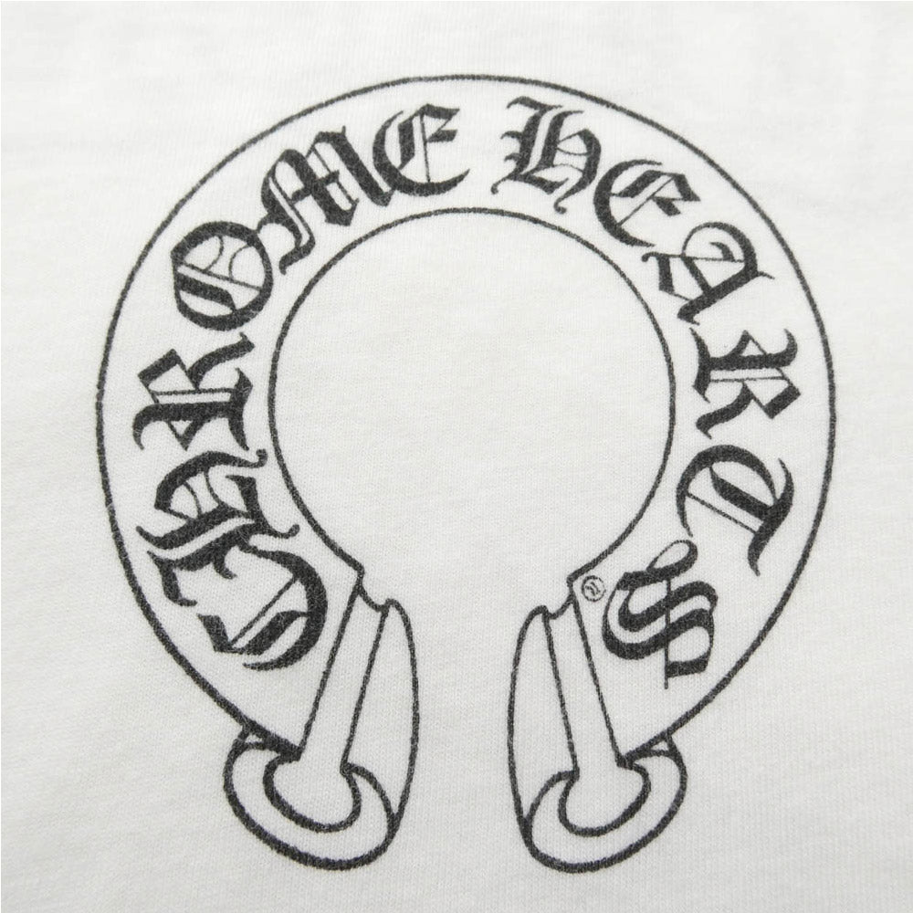 CHROME HEARTS クロムハーツ（原本無） HORSESHOE S/S TEE ホースシュープリント 半袖 Tシャツ カットソー ホワイト系 サイズ表記無し【中古】