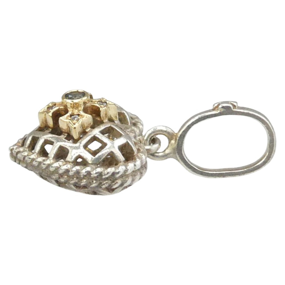 Loree Rodkin ローリーロドキン 18K×SV925 ハートクロス ペンダントトップ シルバー系 ゴールド系【中古】