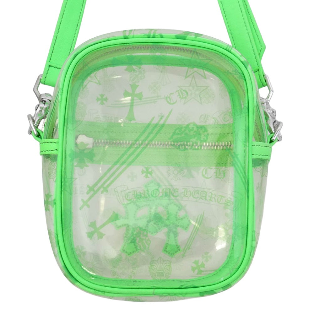 CHROME HEARTS クロムハーツ（原本無） TAKA MINI PVC タカミニ レザークロスパッチ ショルダー バッグ グリーン系 クリア系【中古】