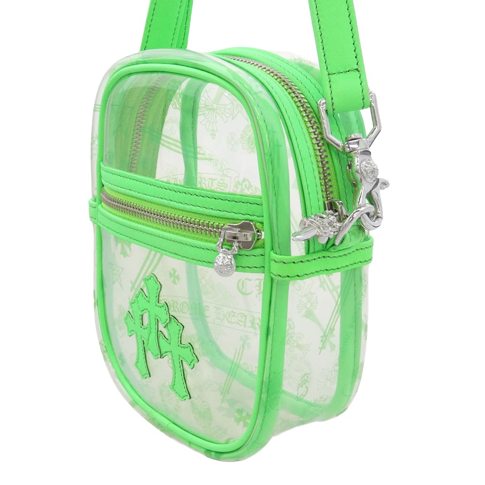 CHROME HEARTS クロムハーツ（原本無） TAKA MINI PVC タカミニ レザークロスパッチ ショルダー バッグ グリーン系 クリア系【中古】