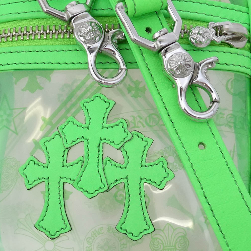 CHROME HEARTS クロムハーツ（原本無） TAKA MINI PVC タカミニ レザークロスパッチ ショルダー バッグ グリーン系 クリア系【中古】