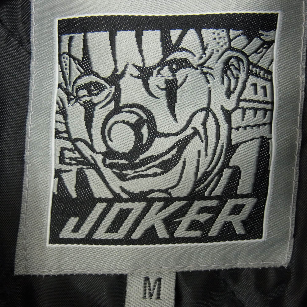 ジョーカーブランド ワッペン付 レザー切替 スタジャン ブルゾン ジャケット ブラック系 M【中古】