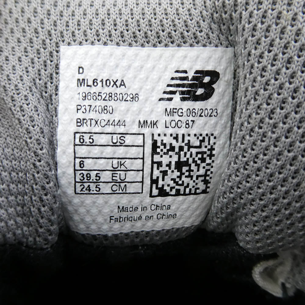 NEW BALANCE ニューバランス 23AW ML610XA 610 GORE-TEX Grey ゴアテックス グレー ローカット ランニング スニーカー グレー系 ホワイト系 24.5cm【極上美品】【中古】