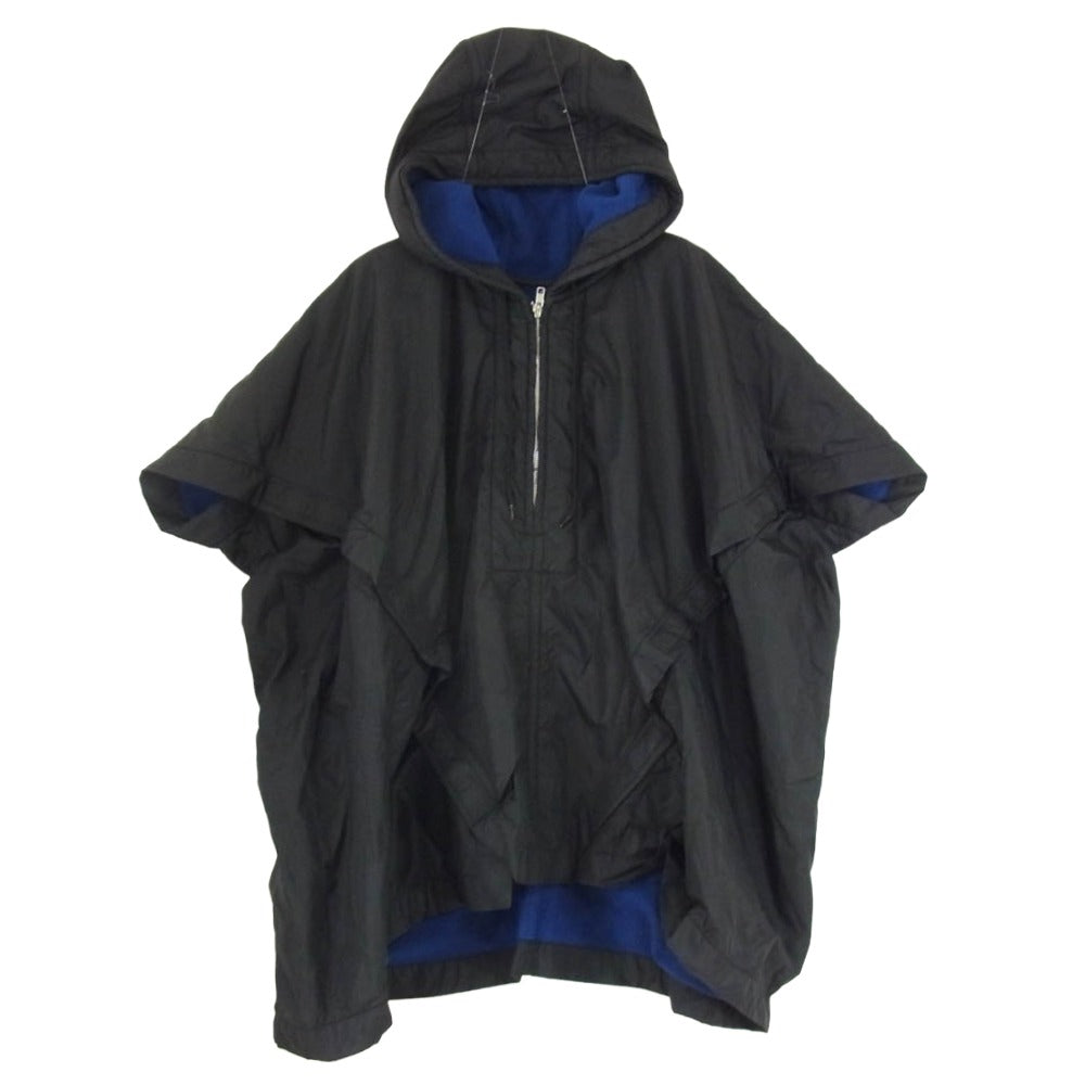 COMME des GARCONS コムデギャルソン W19902 SHIRT シャツ 捻れ ハーフジップ ポンチョ ブラック系 XS【中古】