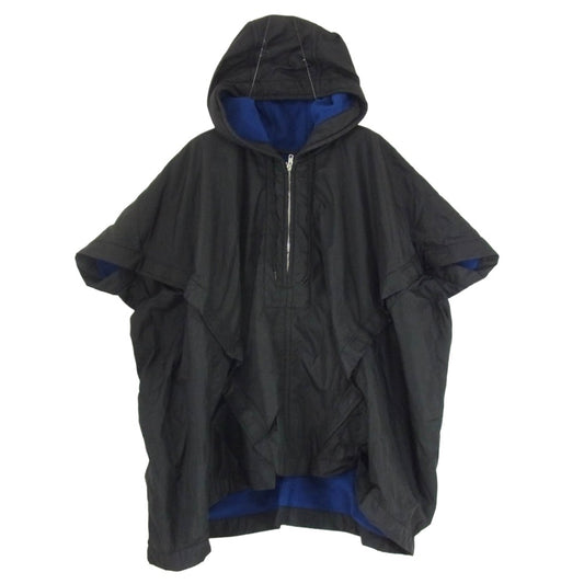 COMME des GARCONS コムデギャルソン W19902 SHIRT シャツ 捻れ ハーフジップ ポンチョ ブラック系 XS【中古】