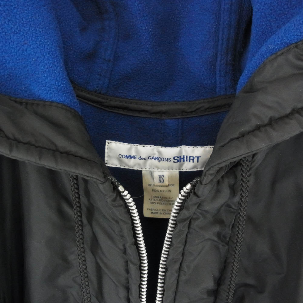 COMME des GARCONS コムデギャルソン W19902 SHIRT シャツ 捻れ ハーフジップ ポンチョ ブラック系 XS【中古】