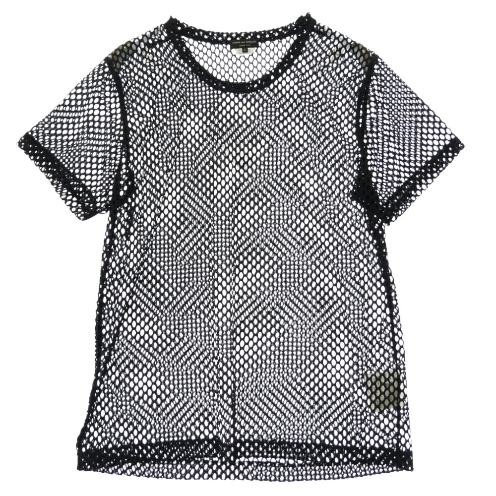 COMME des GARCONS HOMME PLUS コムデギャルソンオムプリュス PD-T052 AD2019 半袖 メッシュ Tシャツ カットソー ブラック系 L【美品】【中古】
