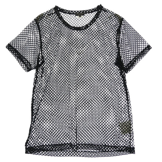 COMME des GARCONS HOMME PLUS コムデギャルソンオムプリュス PD-T052 AD2019 半袖 メッシュ Tシャツ カットソー ブラック系 L【美品】【中古】