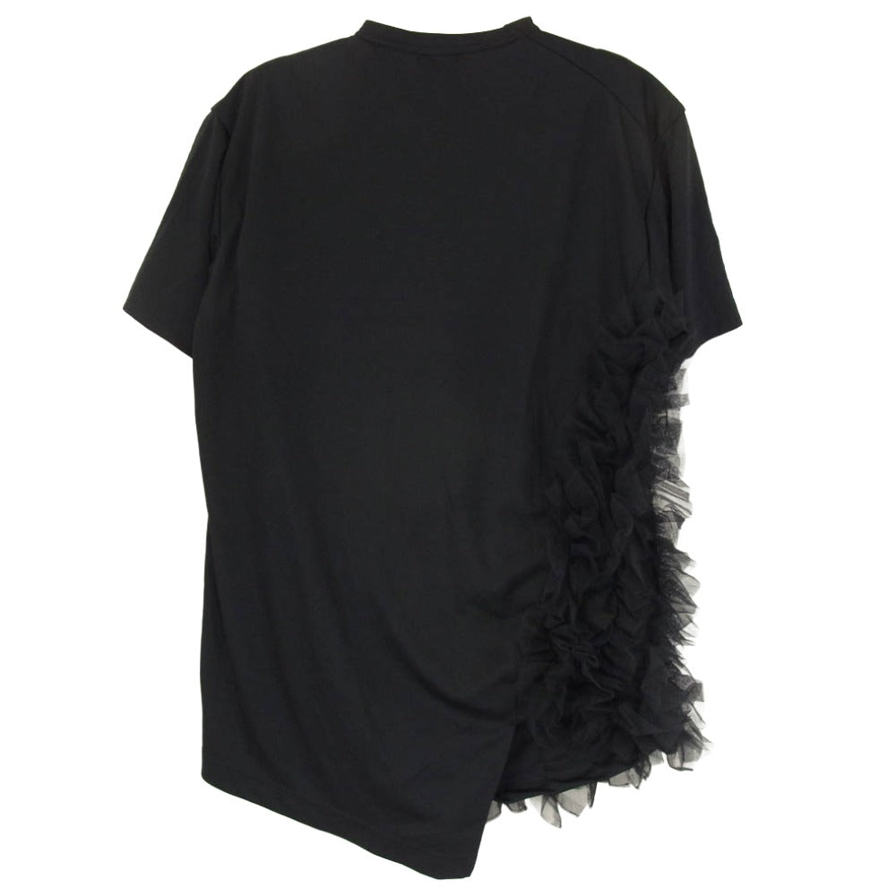 COMME des GARCONS HOMME PLUS コムデギャルソンオムプリュス 22AW PJ-T017 チュール フリル 半袖 Tシャツ カットソー ブラック系 M【美品】【中古】