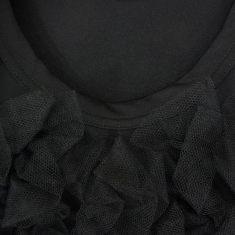 COMME des GARCONS HOMME PLUS コムデギャルソンオムプリュス 22AW PJ-T017 チュール フリル 半袖 Tシャツ カットソー ブラック系 M【美品】【中古】