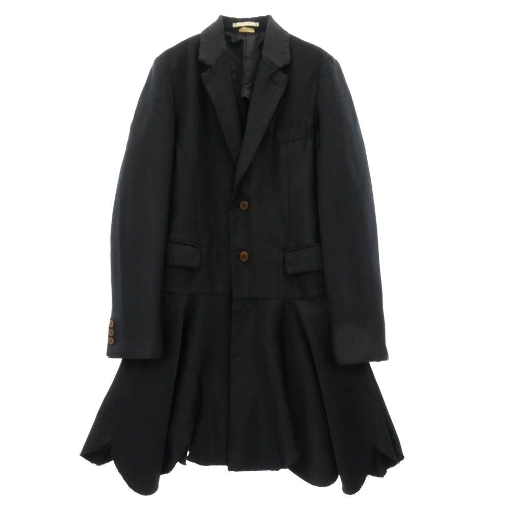 COMME des GARCONS HOMME PLUS コムデギャルソンオムプリュス PE-J061 AD2019 エステル縮絨 ポリ縮 カットオフ テーラード ジャケット ブラック系 XS【中古】