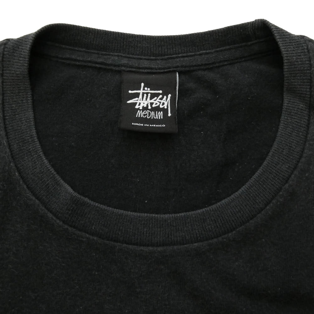 STUSSY ステューシー × Delicious Vinyl デリシャス・ヴァイナル 25周年記念 SITTIN' on CHROME 半袖 Tシャツ ブラック系 M【中古】