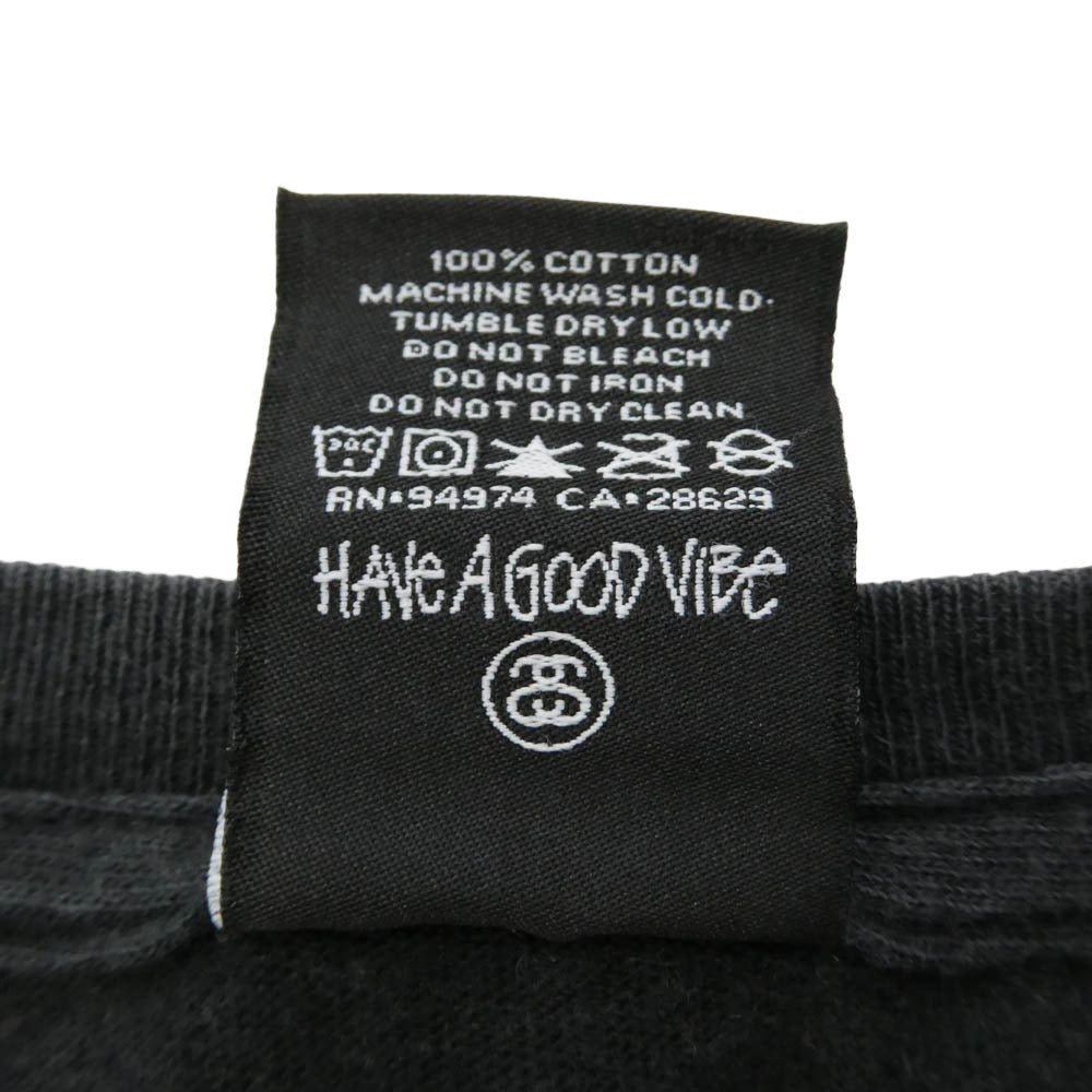 STUSSY ステューシー × Delicious Vinyl デリシャス・ヴァイナル 25周年記念 SITTIN' on CHROME 半袖 Tシャツ ブラック系 M【中古】