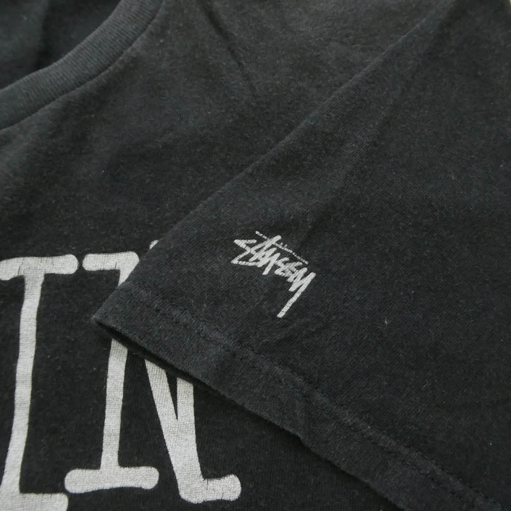 STUSSY ステューシー × Delicious Vinyl デリシャス・ヴァイナル 25周年記念 SITTIN' on CHROME 半袖 Tシャツ ブラック系 M【中古】