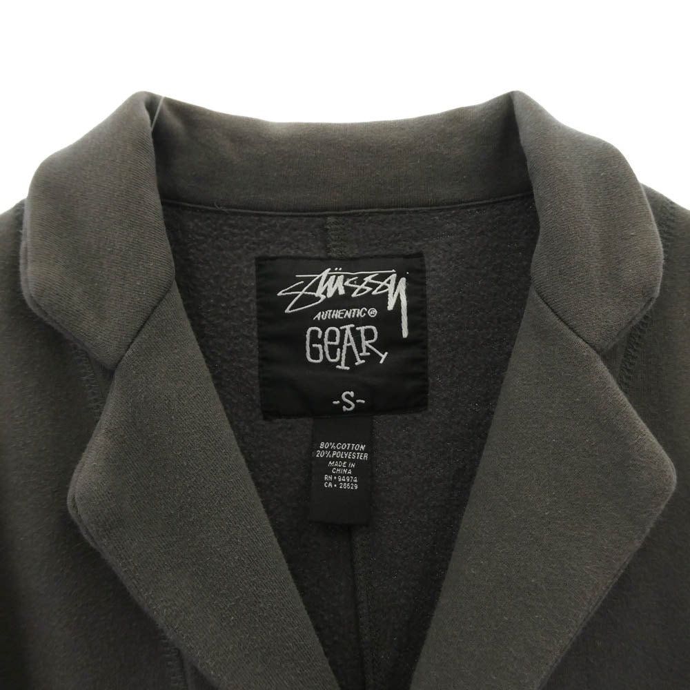 STUSSY ステューシー 裏起毛 テーラード スウェット ジャケット グレー系 S【中古】