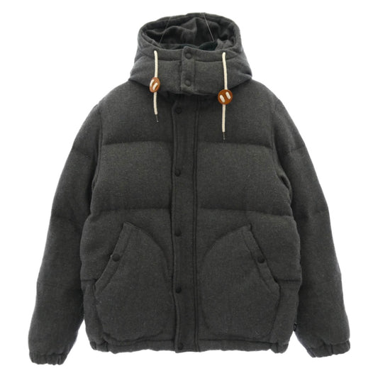 STUSSY ステューシー フーデッド ウール ダウン ジャケット グレー系 L【中古】