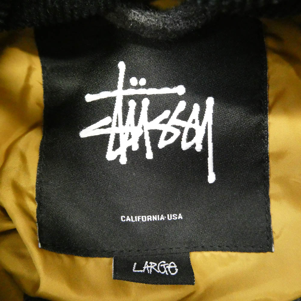 STUSSY ステューシー フーデッド ウール ダウン ジャケット グレー系 L【中古】