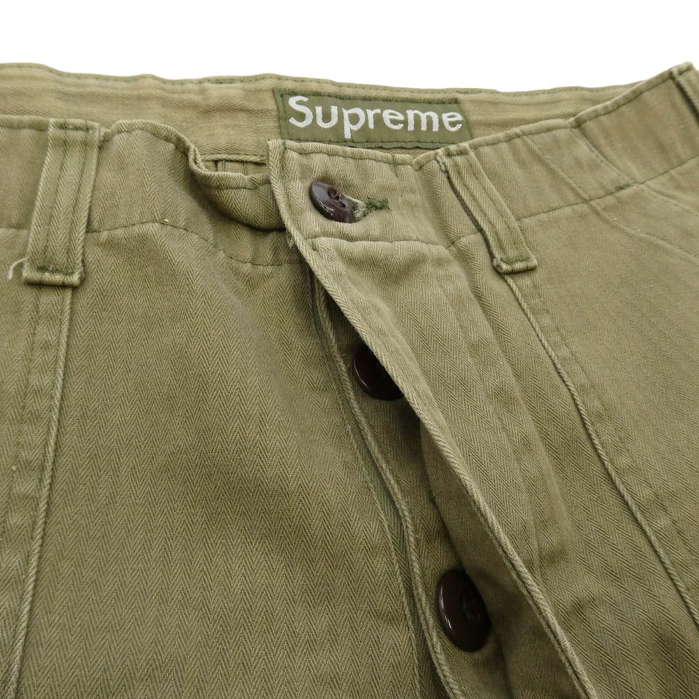 Supreme シュプリーム 90s USA製 紙タグ ミリタリー カーゴ パンツ W34 L30 カーキ系 34×30【中古】