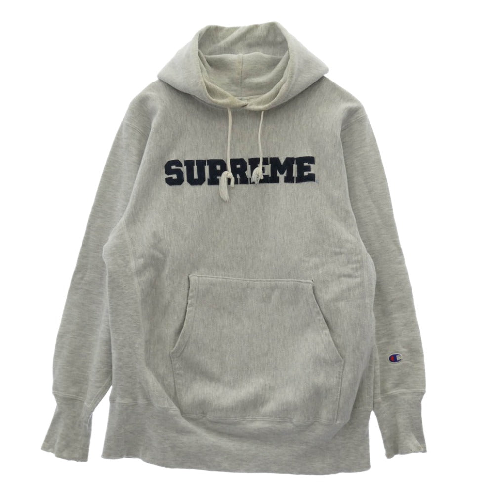 Supreme シュプリーム 90s reverse wave hoodie リバースウィーブ フーディー ロゴ パーカー ホワイト系 L【中古】